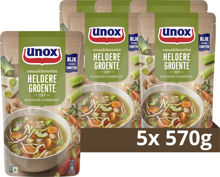 Unox - soupe en sachet - soupe de légumes claire - 5 sachets x 570 ml