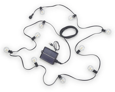 Rl live your light reality mood - lichtsnoer - zwart mat - incl. 10x e12 0,5 w - afstandsbediening - schemersensor - usb-aansluiting - helderheid instelbaar - geheugenfunctie - oplaadbaar - zonne-energie - timer - hybrid solar - oplaadbaar - buitenverlich