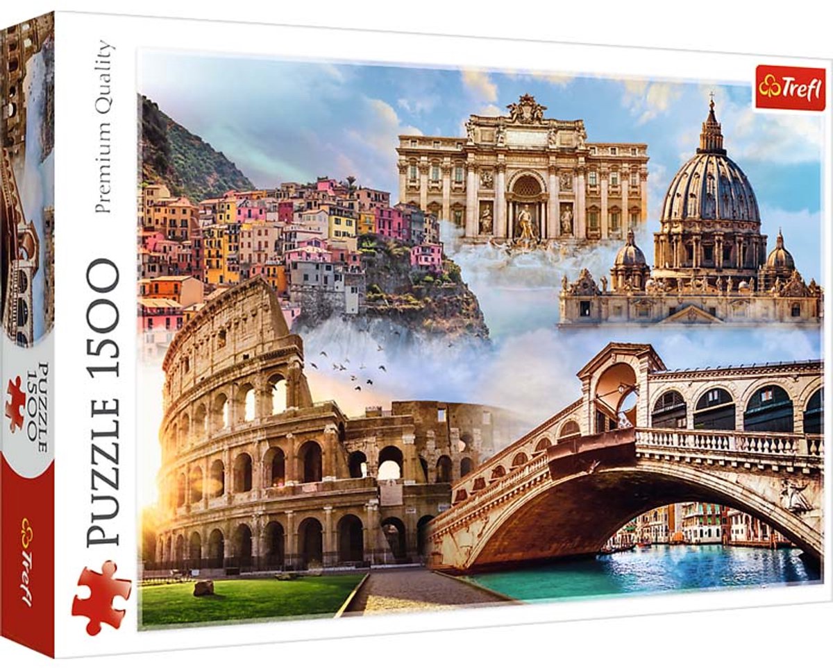 Puzzle Trefl - 1500 pièces - Puzzle des lieux préférés de l'Italie.