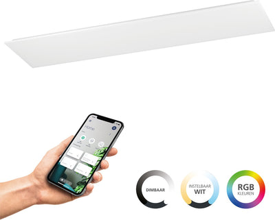 Panneau LED intelligent Eglo connect.z moradillo - 119,5 x 29,5 cm - blanc - lumière blanche RVB réglable - dimmable - zigbee