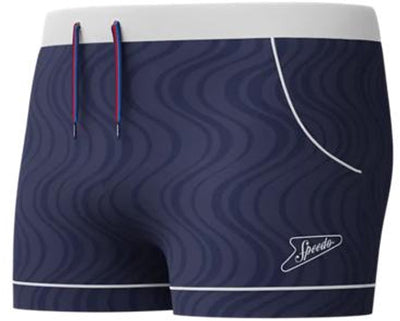 Short de bain de sport homme aquashort texturé Speedo - marine blanc