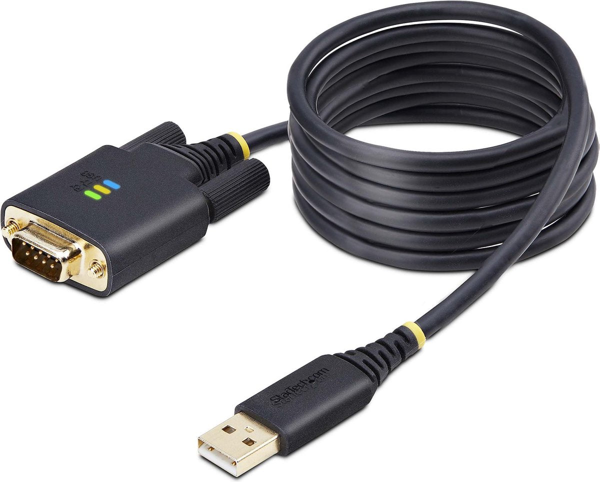 Startech câble adaptateur USB vers série 2 m, rétention com, ftdi, usb-a vers db9 rs232, indicateurs LED, écrous vis db9 interchangeables