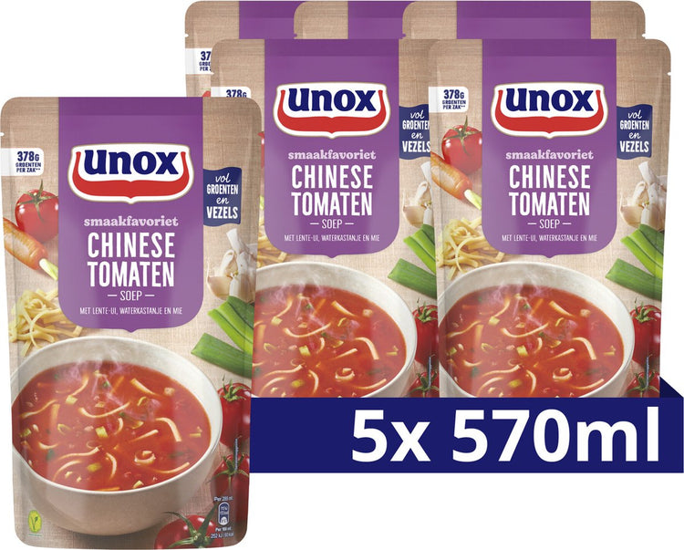 Unox - soupe en sachet - soupe chinoise aux tomates - 5 sachets x 570 ml