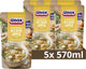 Unox - soupe en sachet - soupe claire au poulet - avec de tendres morceaux de poulet, carottes, petits pois et vermicelles - 5 sachets x 570 ml
