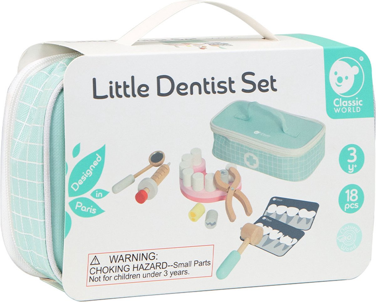Dentiste en bois mondial classique dans le sac de rangement