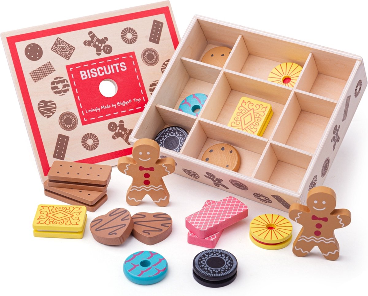 Bigjigs Boîte en bois avec biscuits