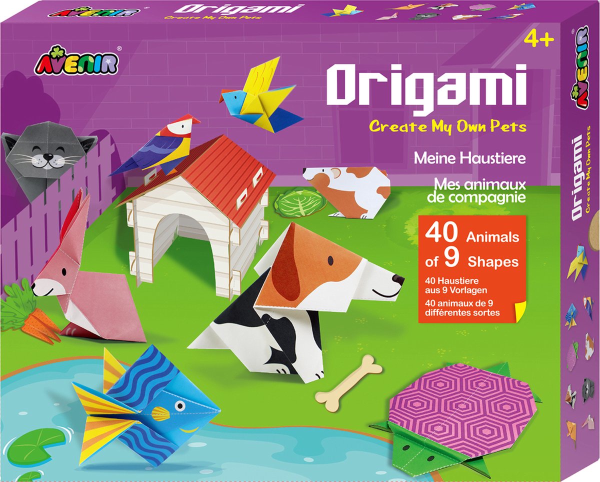 Avenir origami : mes propres animaux, 40 papiers pliants, 8 modèles, en boîte, 4+