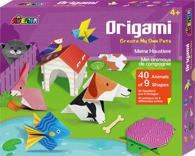Avenir origami : mes propres animaux, 40 papiers pliants, 8 modèles, en boîte, 4+