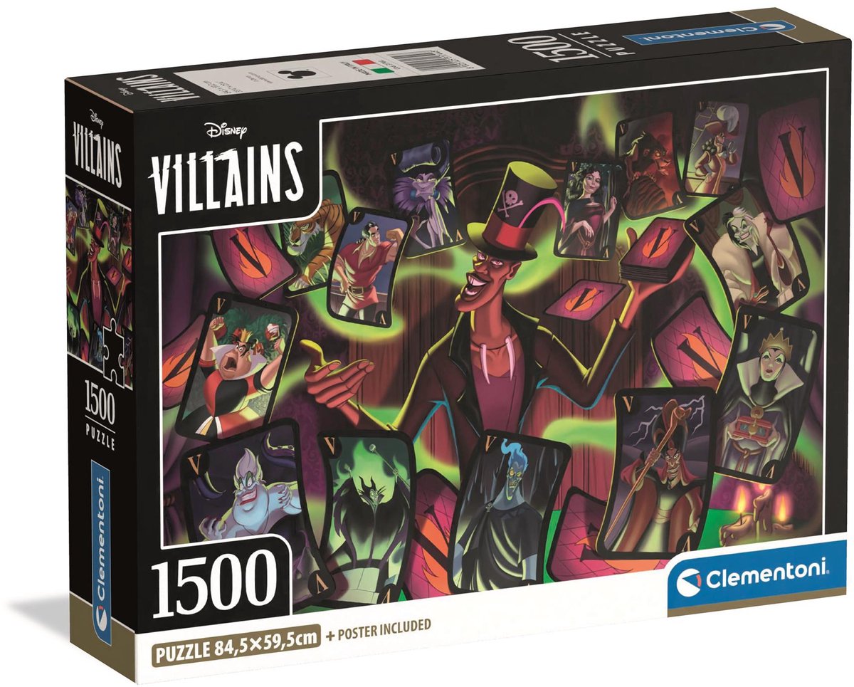 Clementoni - puzzle - 1500 pièces - Boîte compacte des méchants de Disney