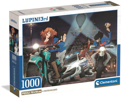 Clementoni - puzzle - 1000 pièces - lupin iii - boîte compacte - puzzle pour adultes
