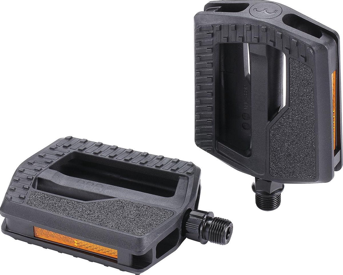 Pédales de vélo Bbb cycling easybase 2.0 - antidérapantes - pédales pour vélo de ville e-bike - avec réflecteur - noir - pédales de vélo - pédales plates - bpd-48