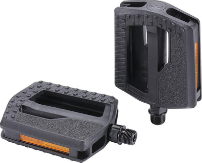 Pédales de vélo Bbb cycling easybase 2.0 - antidérapantes - pédales pour vélo de ville e-bike - avec réflecteur - noir - pédales de vélo - pédales plates - bpd-48