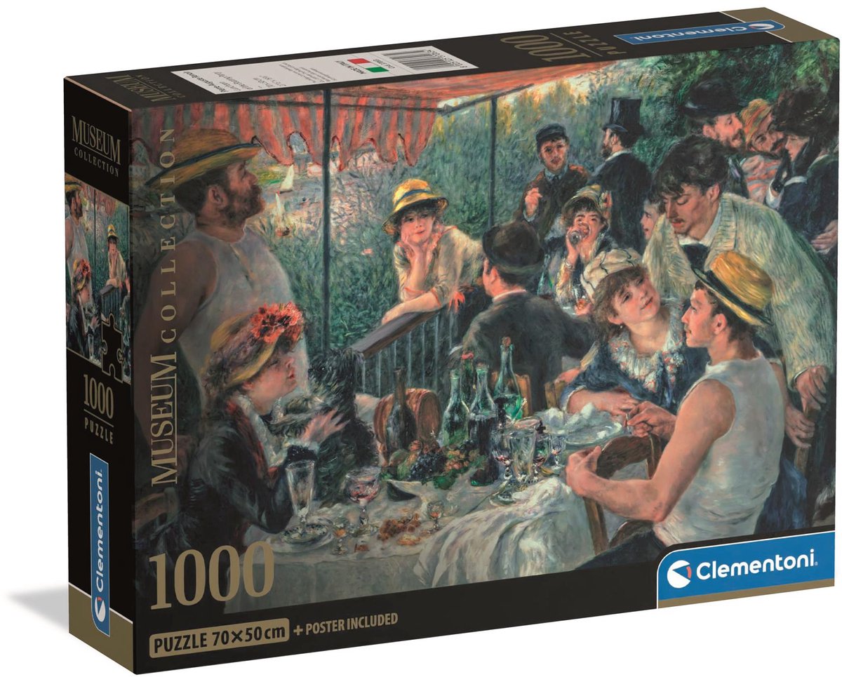 Clementoni - puzzle - 1000 pièces - déjeuner au musée : fête en bateau - puzzle pour adultes - collection de haute qualité