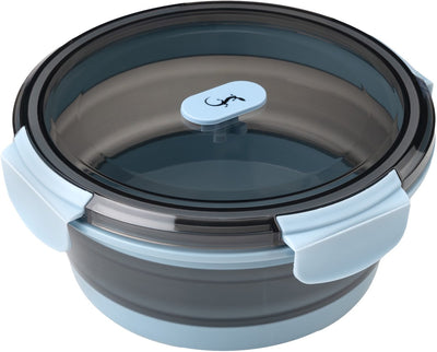 Boîte à lunch carrée pliable Lurch up down en silicone pp bleu-gris 700ml
