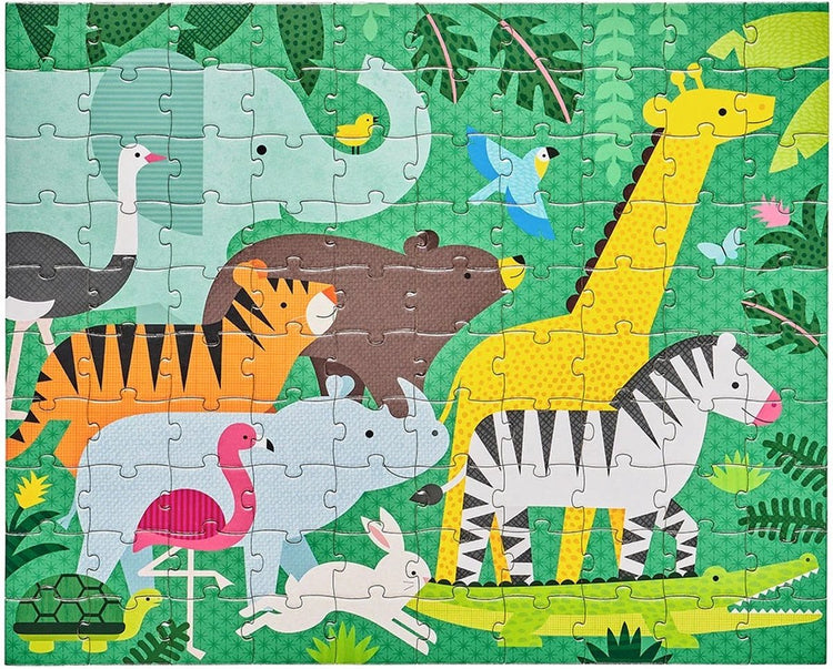 Petit collage puzzle 2 en 1 animaux junior 49 pièces