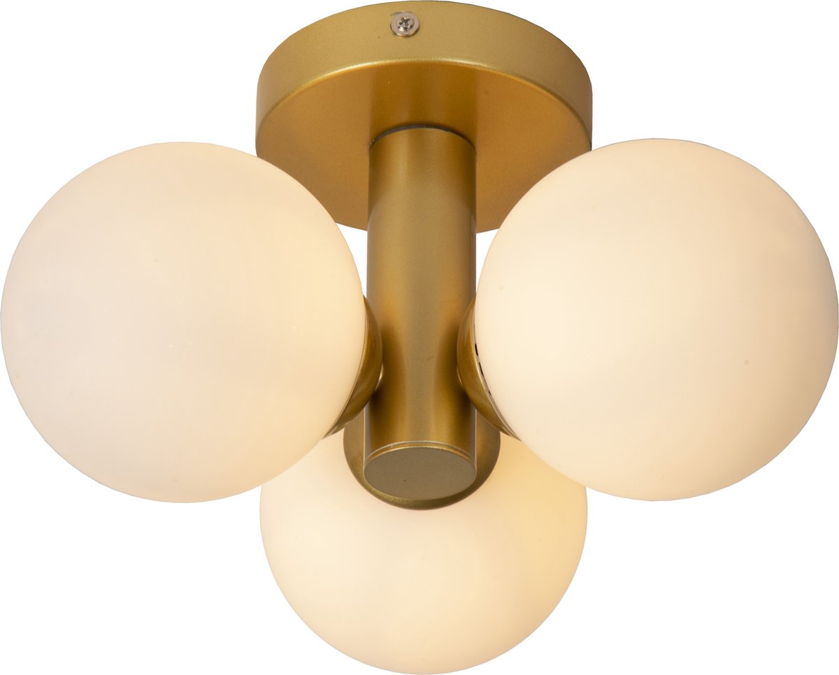 Lucide trudy - plafonnier (plafonnier) salle de bain - ø 28 cm - 3xg9 - ip44 - laiton doré mat
