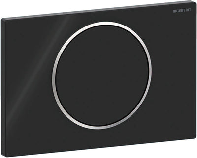 Plaque de commande Geberit sigma10 - chasse d'eau - ronde - noir noir brillant