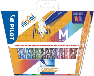 Pilot frixion - set stylo roller - effaçable - 12 pièces en carton