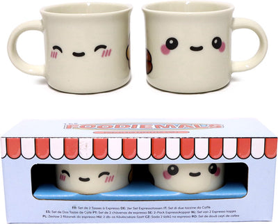 Foodiemals réglemente 2 tasses à expresso en porcelaine