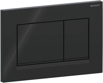 Plaque de commande Geberit sigma20 - 2 boutons affleurants - boutons rectangulaires - noir noir mat noir
