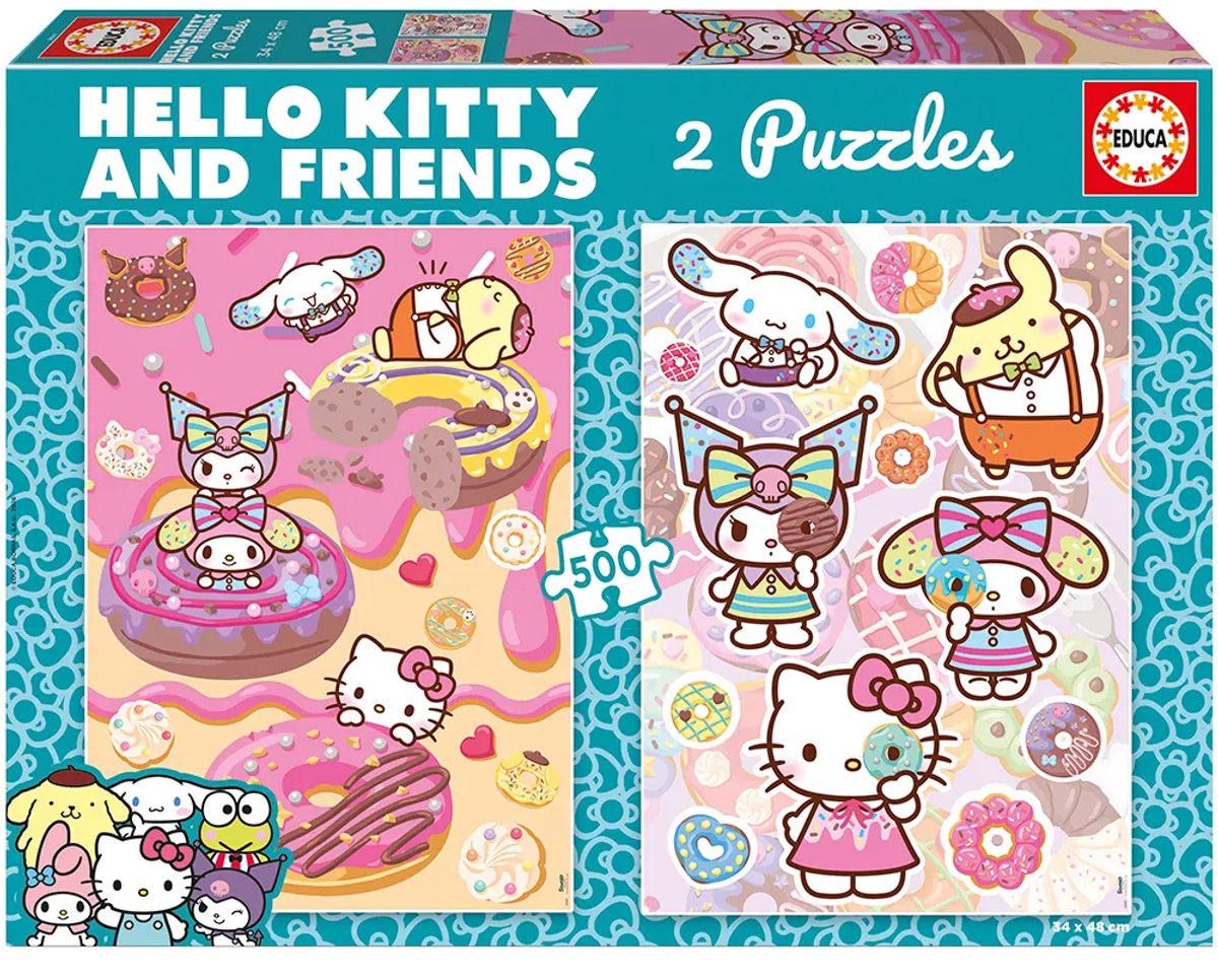 Educa puzzle hello kitty 2x500 pièces rose enfants