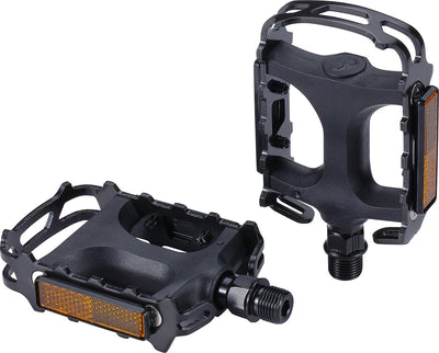 Bbb cycling mount go 2.0 pédales de vélo vélo de ville, pédale de vélo électrique vtt - universelle - pédales à plate-forme durables avec réflecteurs - noir - pédales de vélo - bpd-15b