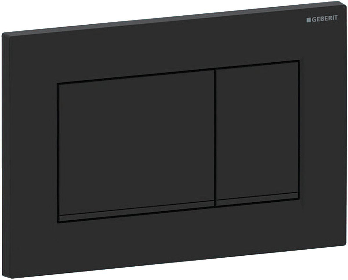 Geberit contrôle pl. sigma30, 2 touches : noir mat, facile à nettoyer, noir