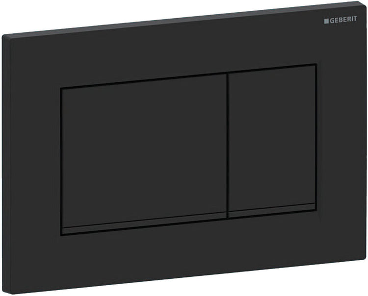 Geberit contrôle pl. sigma30, 2 touches : noir mat, facile à nettoyer, noir
