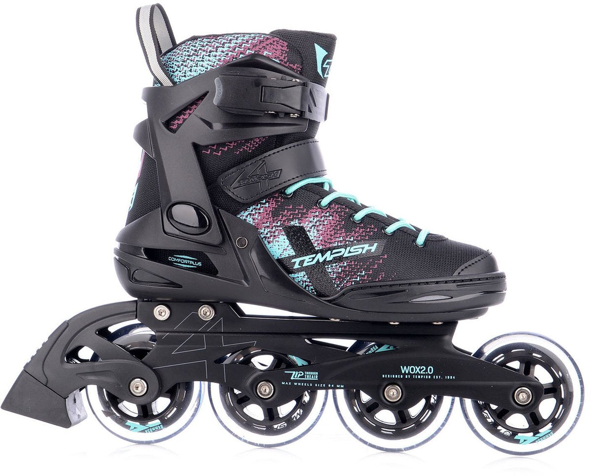 Tempish wox 2.0 84 rollers en ligne - rollers en ligne - femme - noir turquoise - taille 39