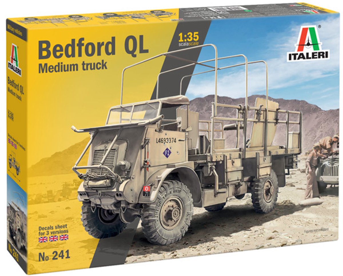 Italeri modèle kit voiture - 0241 bedford ql - camion moyen en plastique - 1:35 - modélisme
