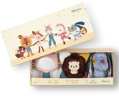 Lilliputiens - coffret découverte sensorielle - 3 hochets - Jules le chien