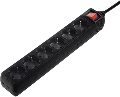 Hama multiprise avec interrupteur - 6 prises - câble 5m - noir