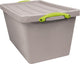 Boîte vraiment utile boîte de rangement recyclée 56 l, emboîtable, grise 3 pièces