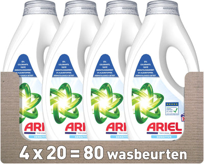 Lessive liquide Ariel sensible - 4 x 20 lavages