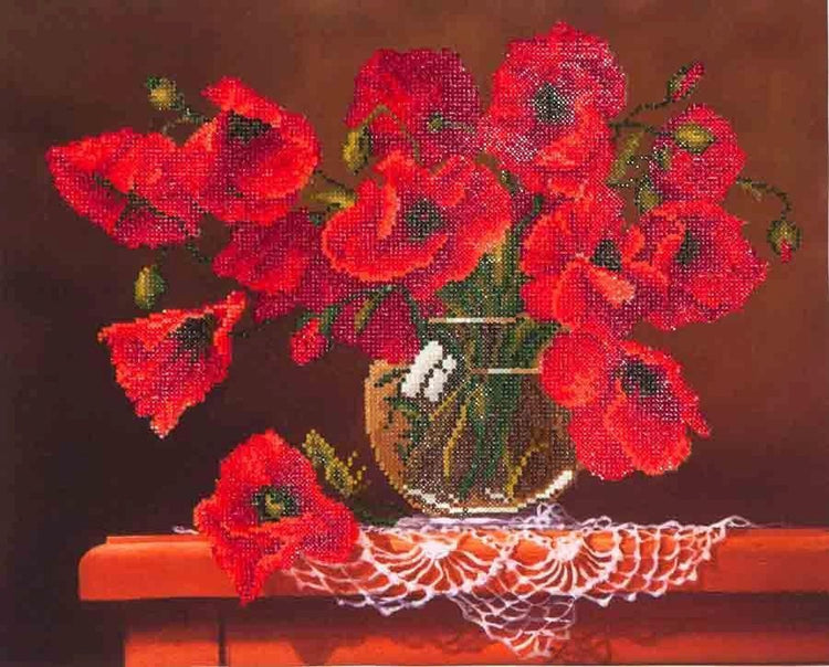 Diamond dotz® coquelicots rouges - peinture diamant (58,8x48,6 cm)