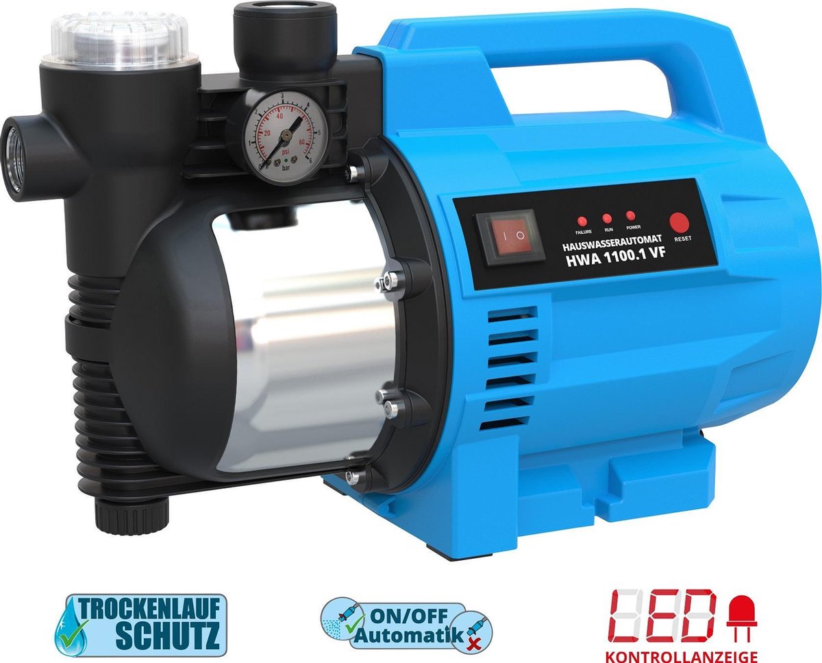 Pompe de jardin pour système d'eau domestique automatique Güde avec filtre à eau - hwa 1100.1 vf