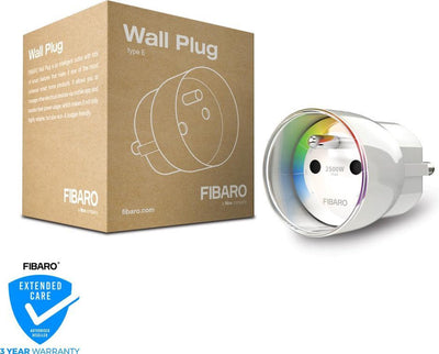 Prise murale Fibaro - version pour la Belgique - type e - prise intelligente avec mesure d'énergie - fonctionne avec boxx et z-wave