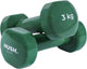 Hush sport - set d'haltères 2 x 3 kg vert olive - revêtement en vinyle avec poignée antidérapante - fonte - conception hexagonale pratique - adapté à l'entraînement de force fitness