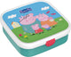Boîte à lunch bento Mepal grand campus - 1,25 l - comprenant 2 récipients bento étanches amovibles fourchette - peppa pig