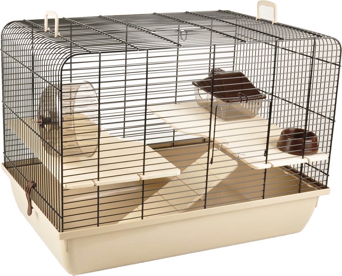 Cage hamster flamant rose milo - beige - 58 x 38 x 42,5 cm