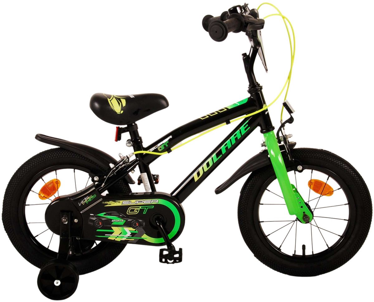 Vélo pour enfants Volare super GT - garçons - 14 pouces - vert - deux freins à main