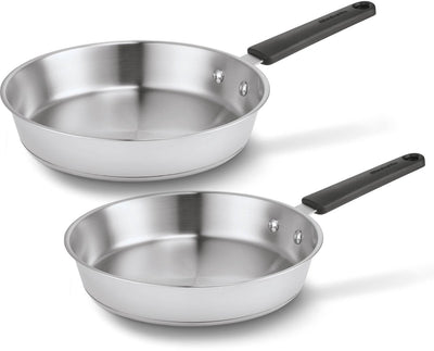 Brabantia plaisir ensemble de poêles ø 24cm ø 28cm - premium - acier inoxydable - 90% recyclé - sans PFA - convient à l'induction