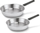 Brabantia plaisir ensemble de poêles ø 24cm ø 28cm - premium - acier inoxydable - 90% recyclé - sans PFA - convient à l'induction