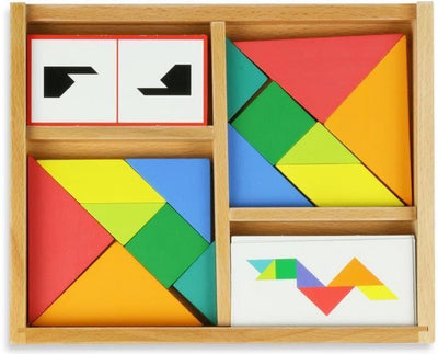 Tangram Vilac - tangram le combat - jeu de réflexion - bois - couleur - double set