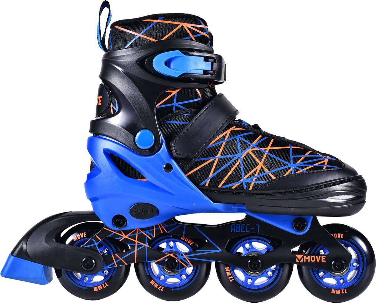 Rollers en ligne Move : rayures noir bleu (562410) taille 34 37