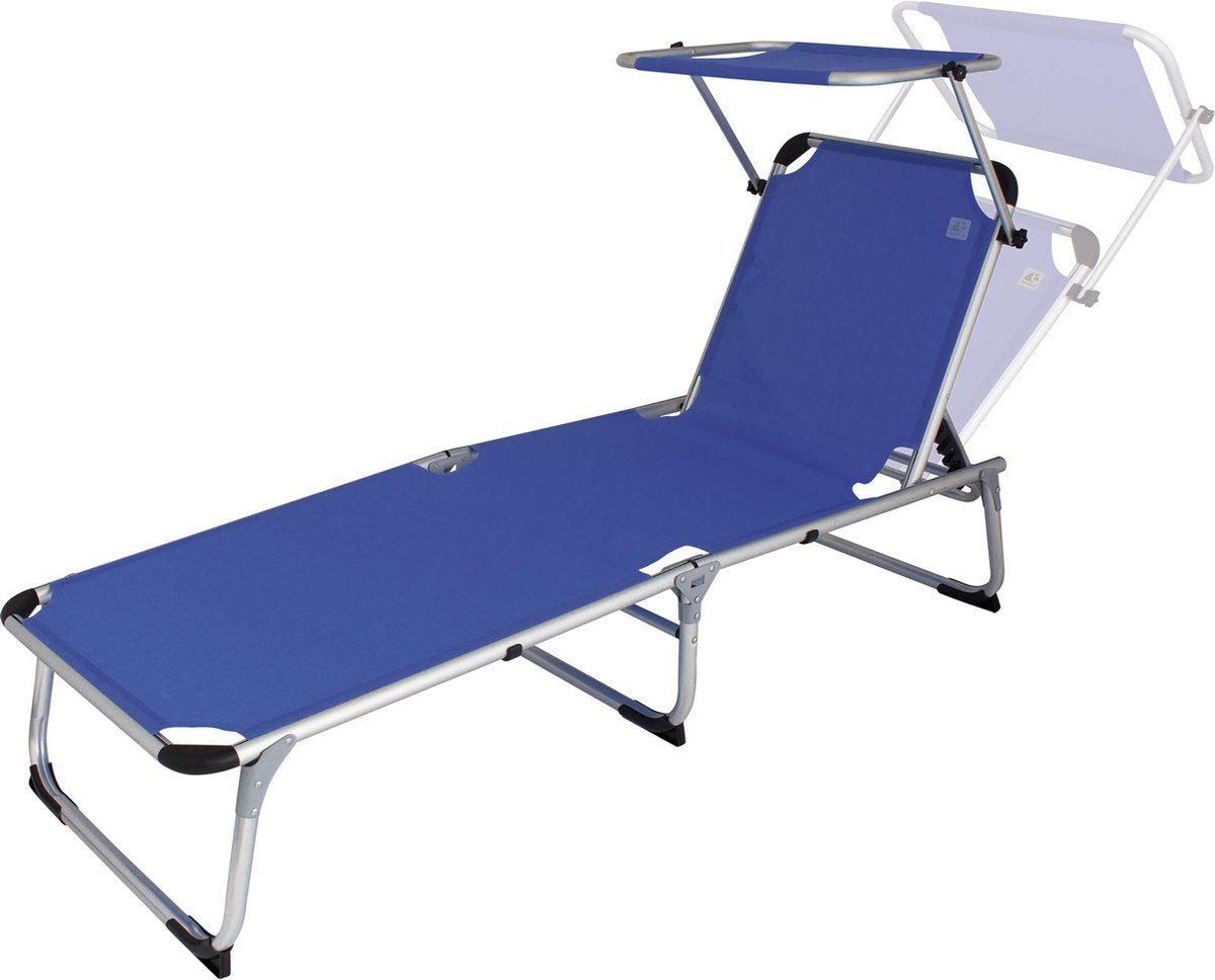Chaise longue de plage en galets Eurotrail - bleu royal