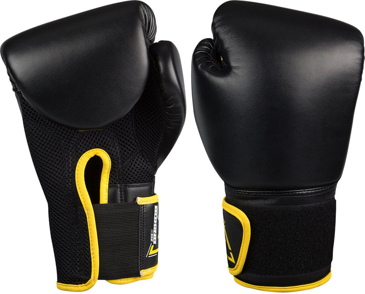 Avento gants de boxe pu - 8 oz - noir jaune