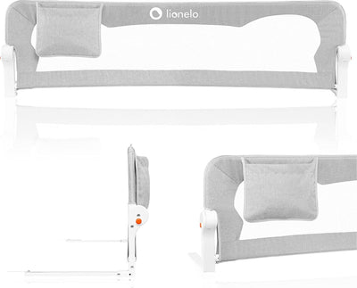 Barrière de lit Lionelo eva - barrière de sécurité jusqu'à 27 kg - pliable à 180° - 150 cm de large - cadre en aluminium durable - blocage sécurisé standsafe - pour enfants de 18 mois à 5 ans