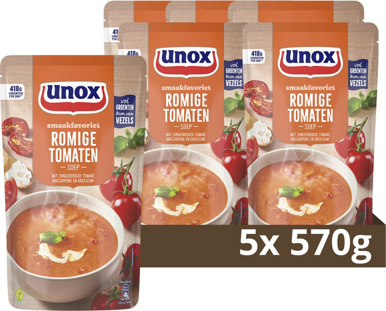Unox - soupe en sachet - soupe crémeuse aux tomates - 5 sachets x 570 ml