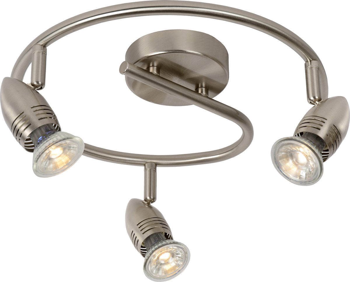Lucide caro-led - spot de plafond (plafonnier) - ø 31 cm - led - gu10 - 3x5w 2700k - chrome mat